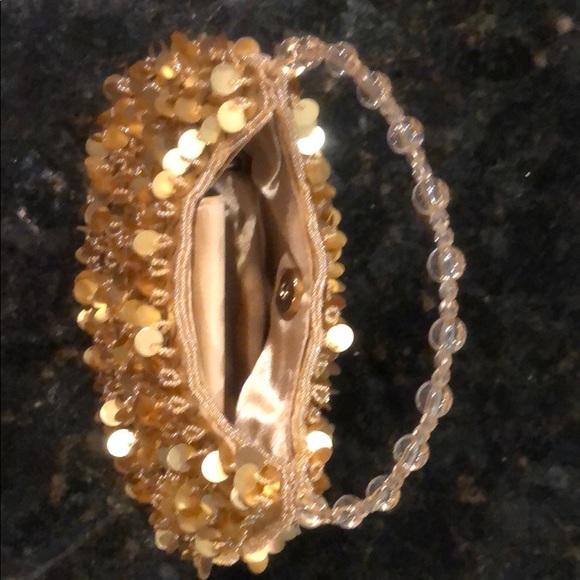 Gold beaded evening bag - Picture 5 of 8
